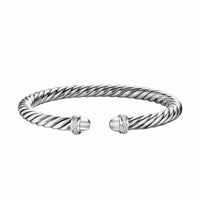 Cable Flex® Bracelet Sterling Silver with Diamonds, 6mm