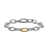 DY Madison® Chain Bracelet Sterling Silver with 18K Yellow Gold, 8.5mm