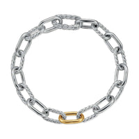 DY Madison® Chain Bracelet Sterling Silver with 18K Yellow Gold, 8.5mm