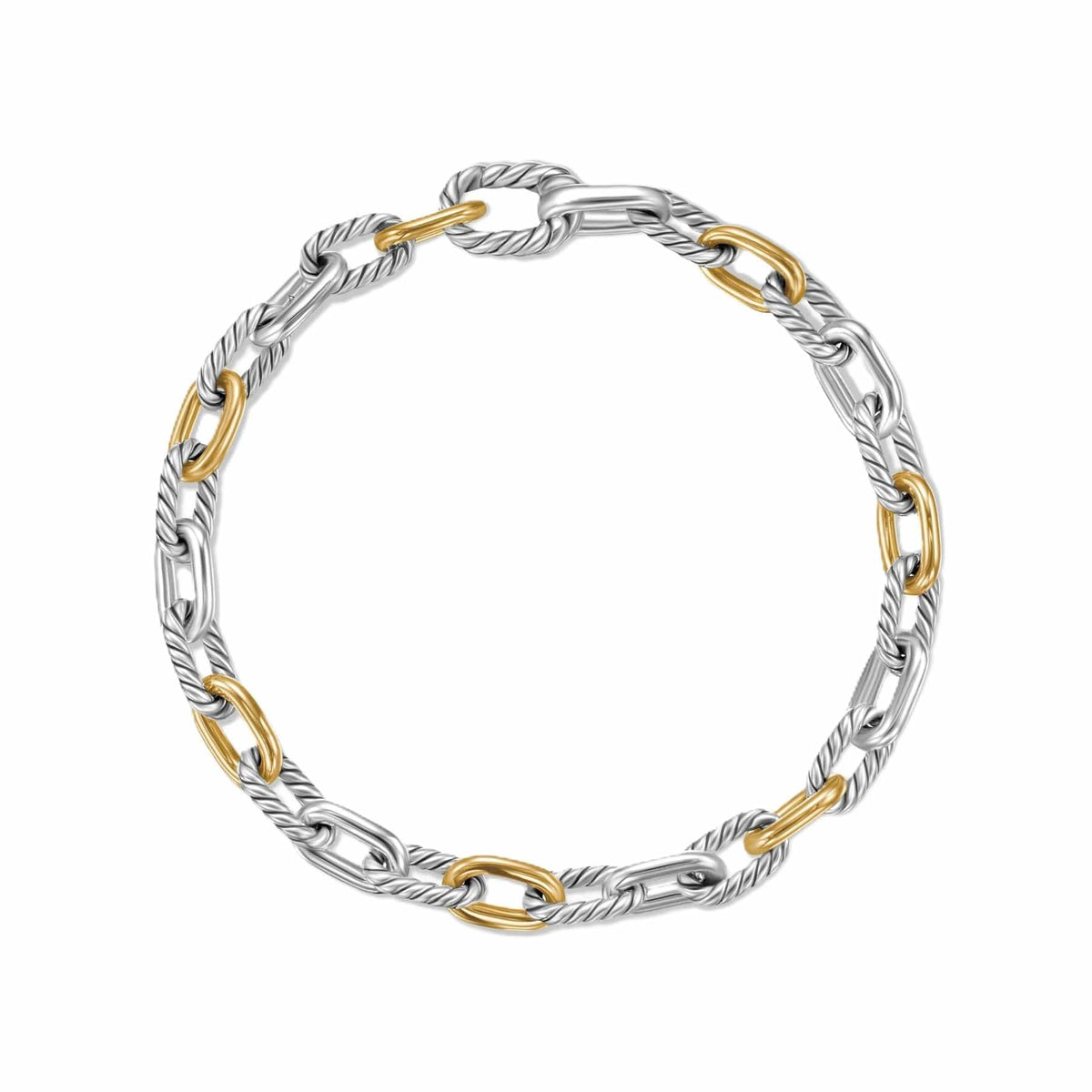 DY Madison® Chain Bracelet Sterling Silver with 18K Yellow Gold, 5.5mm