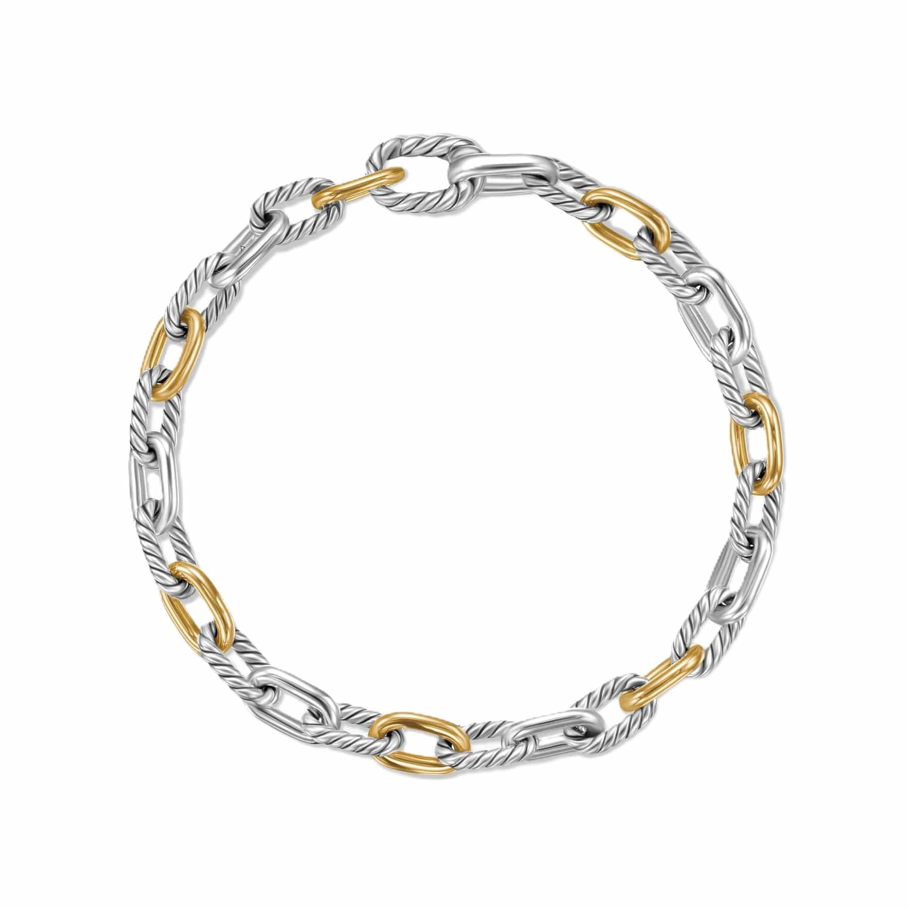 DY Madison® Chain Bracelet Sterling Silver with 18K Yellow Gold, 5.5mm