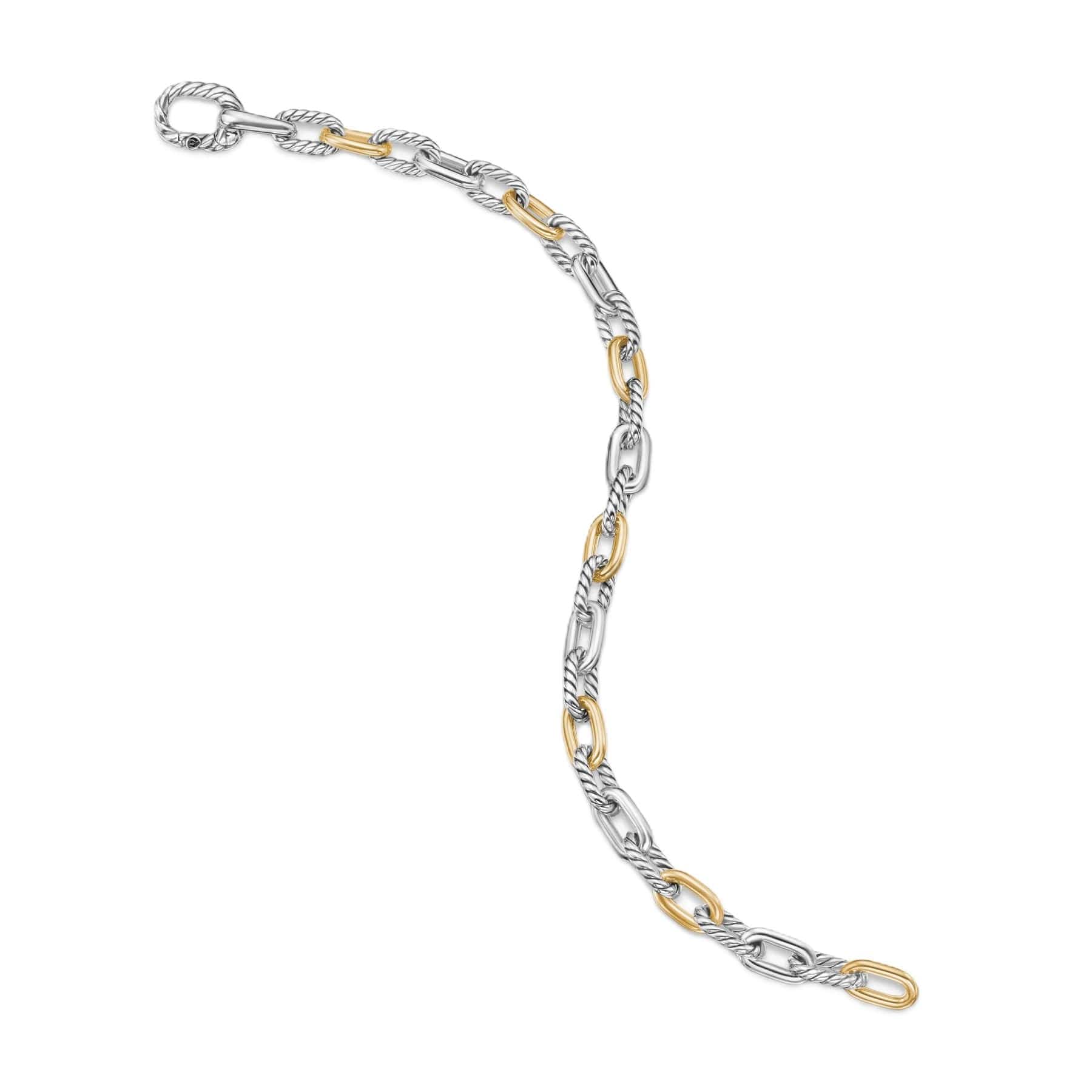 DY Madison® Chain Bracelet Sterling Silver with 18K Yellow Gold, 5.5mm