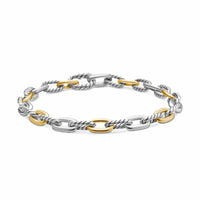 DY Madison® Chain Bracelet Sterling Silver with 18K Yellow Gold, 5.5mm