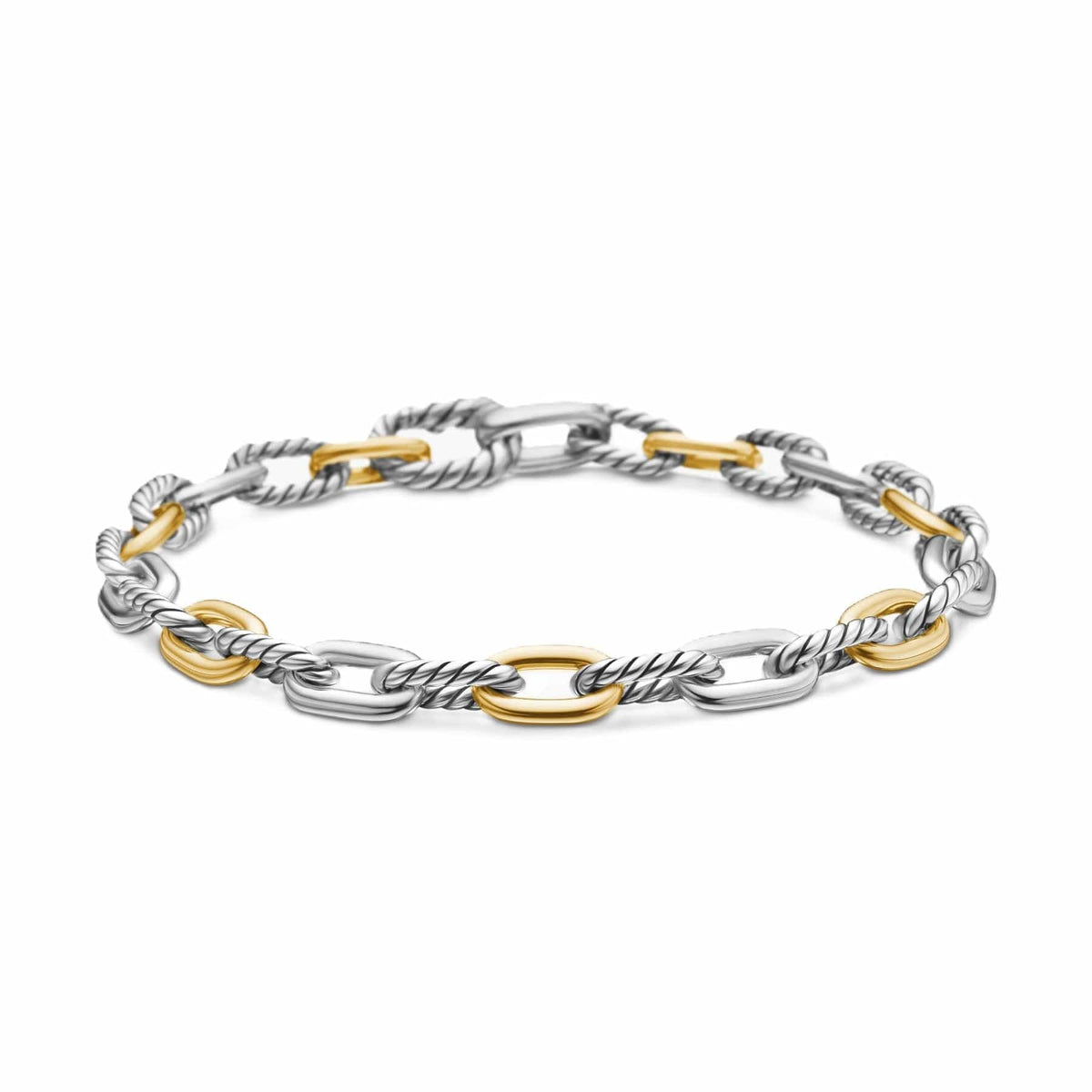DY Madison® Chain Bracelet Sterling Silver with 18K Yellow Gold, 5.5mm