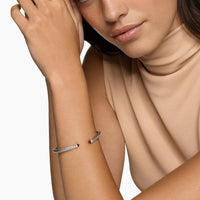 Cable Flex® Bracelet Sterling Silver with Rhodolite Garnet and Diamonds, 4mm