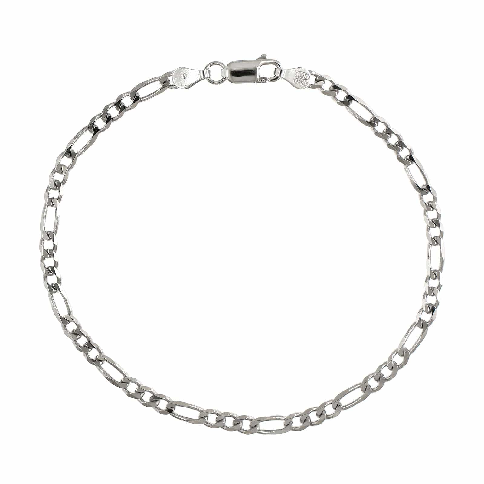 Sterling Silver Figaro Chain Link Bracelet
