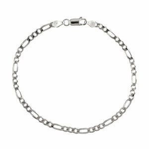 Sterling Silver Figaro Chain Link Bracelet