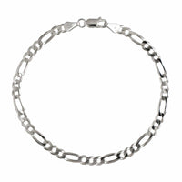 Sterling Silver Figaro Chain Link Bracelet