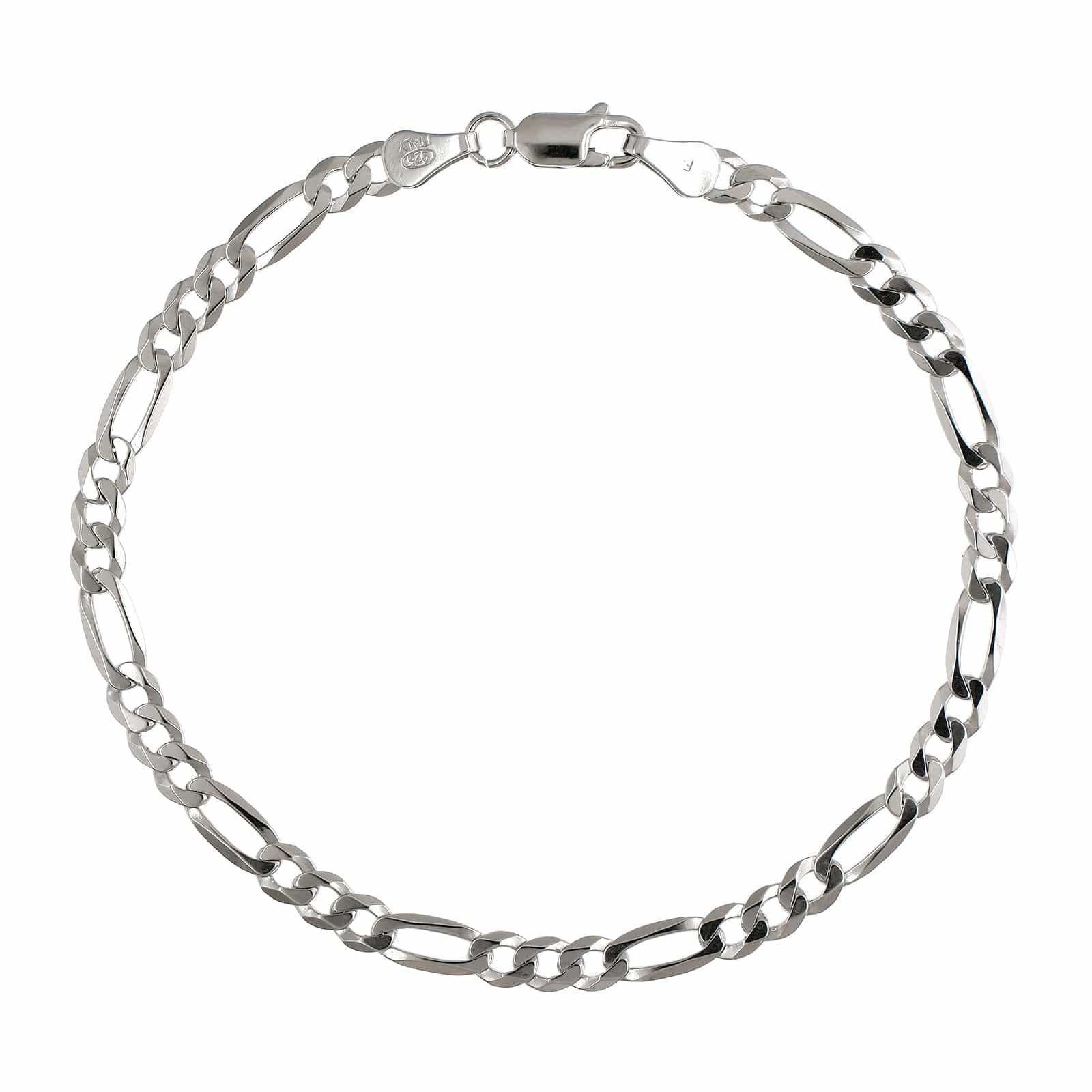Sterling Silver Figaro Chain Link Bracelet