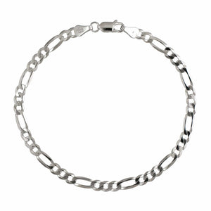 Sterling Silver Figaro Chain Link Bracelet