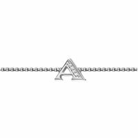 Petite Initial Chain Bracelet Sterling Silver with Diamond A