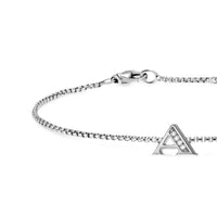 Petite Initial Chain Bracelet Sterling Silver with Diamond A
