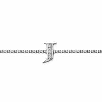 Petite Initial Chain Bracelet Sterling Silver with Diamond J