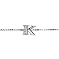 Petite Initial Chain Bracelet Sterling Silver with Diamond K