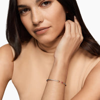 Micro Cable Flex® Bracelet Sterling Silver with 14K Yellow Gold and Rubies, 2.6mm