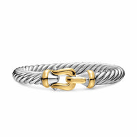Cable Flex® Buckle Bracelet Sterling Silver with 14K Yellow Gold, 9mm