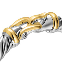 Cable Flex® Buckle Bracelet Sterling Silver with 14K Yellow Gold, 9mm