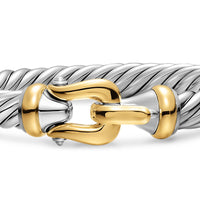 Cable Flex® Buckle Bracelet Sterling Silver with 14K Yellow Gold, 9mm