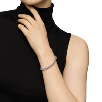 Sculpted Cable Chain Bracelet Sterling Silver, 5.7mm