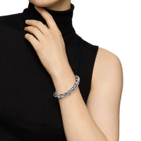 Sculpted Cable Chain Bracelet Sterling Silver, 10mm