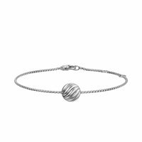 Sculpted Cable Center Station Chain Bracelet Sterling Silver, 10mm