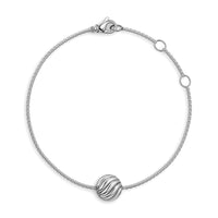 Sculpted Cable Center Station Chain Bracelet Sterling Silver, 10mm