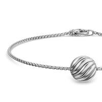 Sculpted Cable Center Station Chain Bracelet Sterling Silver, 10mm