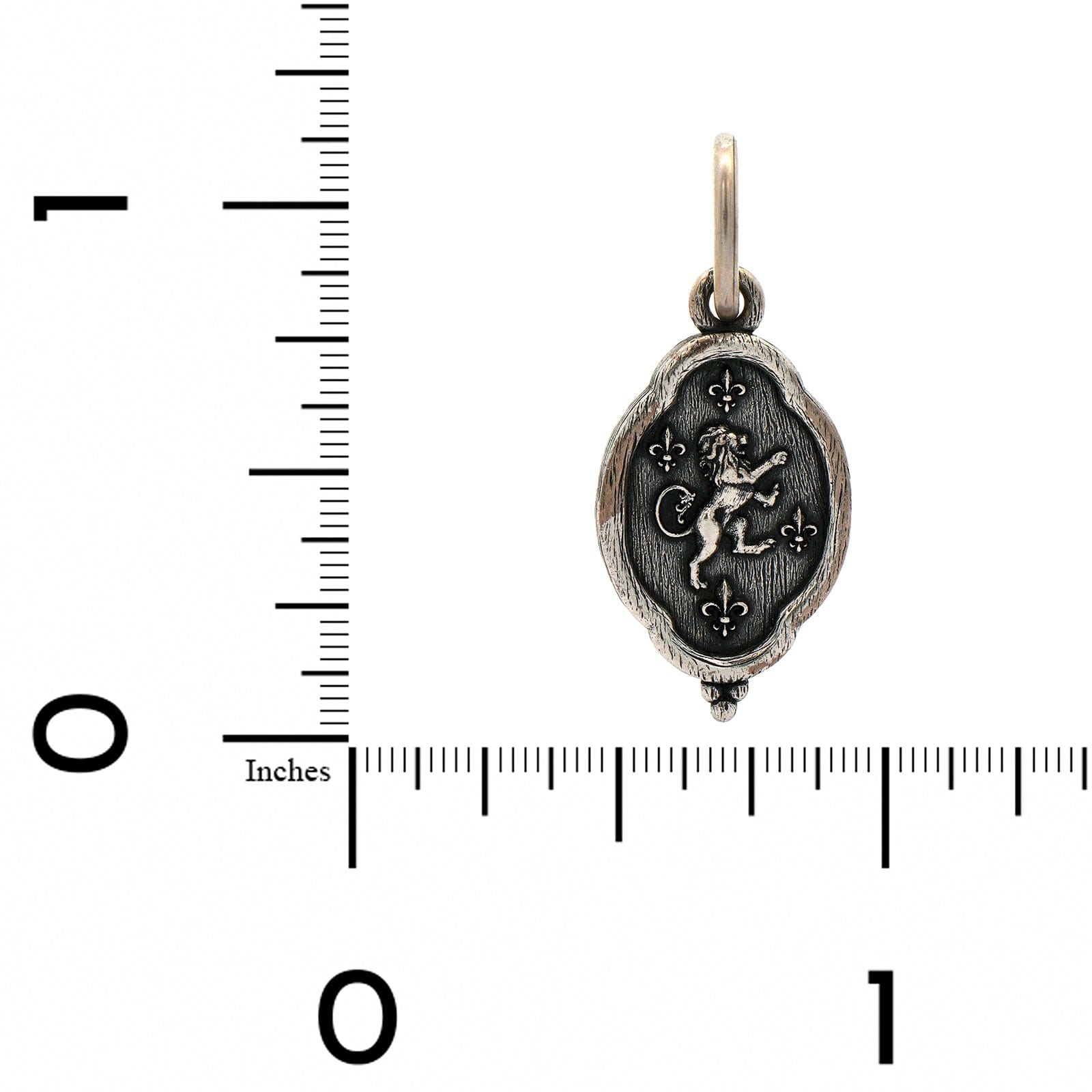 Sterling Silver Small Ornate Lion Crest Charm