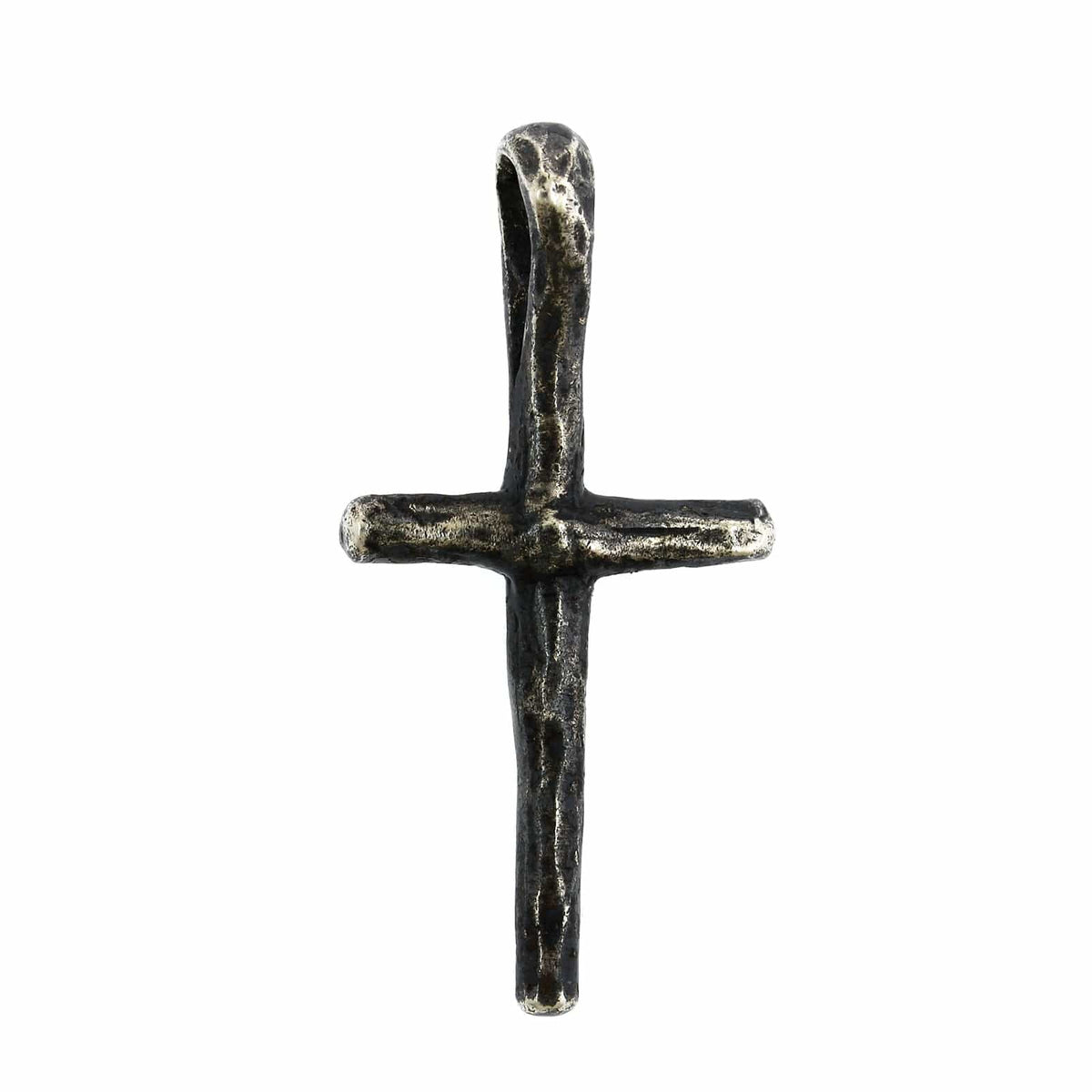 Oxidized Sterling Silver Diamond Cross Pendant