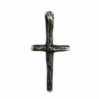 Oxidized Sterling Silver Diamond Cross Pendant