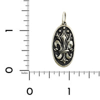 Sterling Silver Fleur De Lis and North Star Diamond Charm