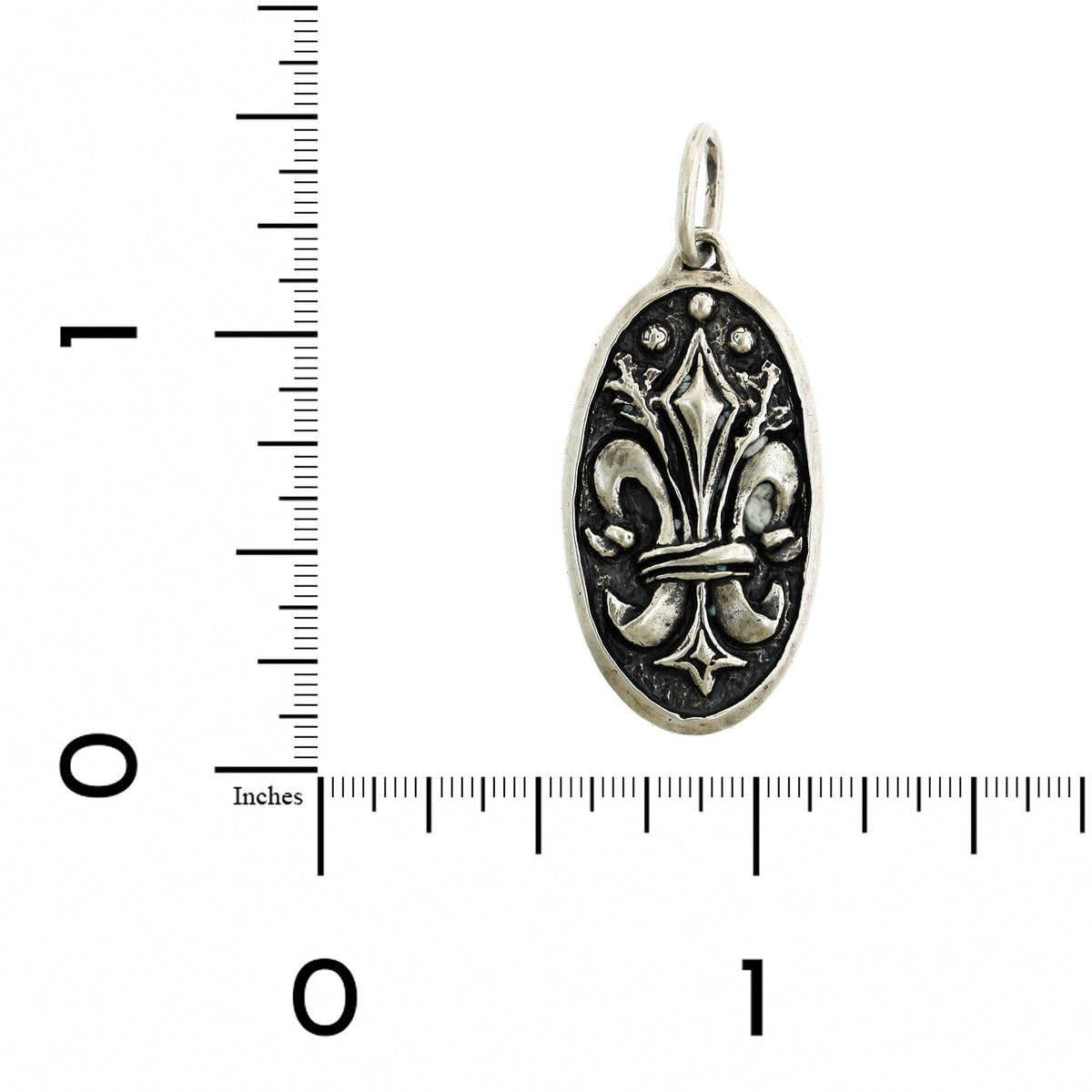 Sterling Silver Fleur De Lis and North Star Diamond Charm