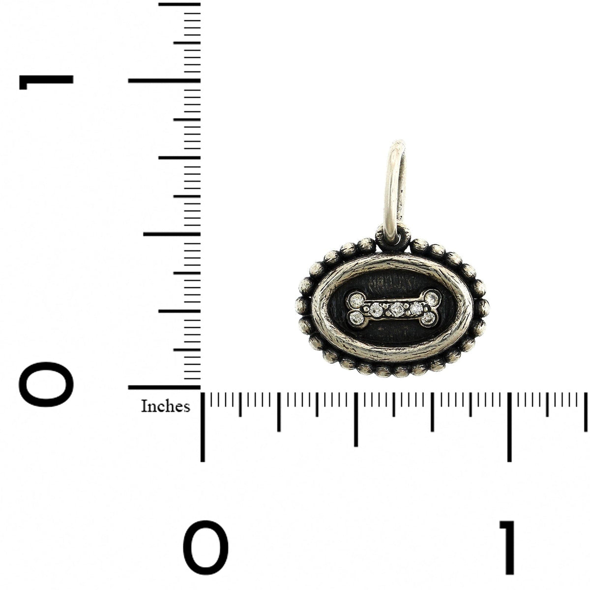 Sterling Silver Baby Diamond Dog Bone Charm