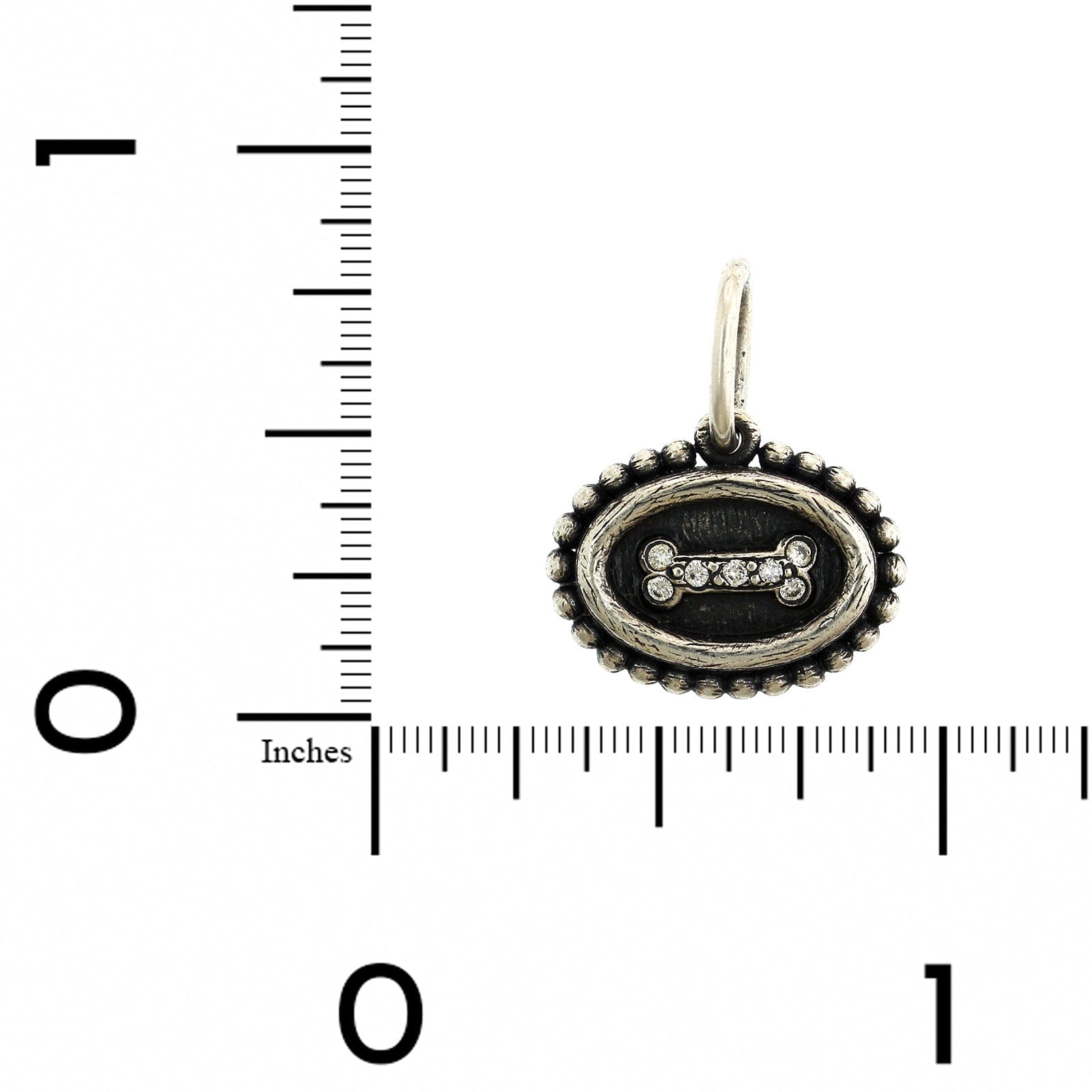 Sterling Silver Baby Diamond Dog Bone Charm