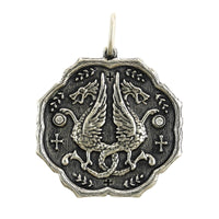 Sterling Silver Diamond Double Dragon Charm