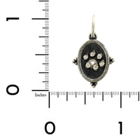 Sterling Silver Dog Paw Pave Diamond Charm