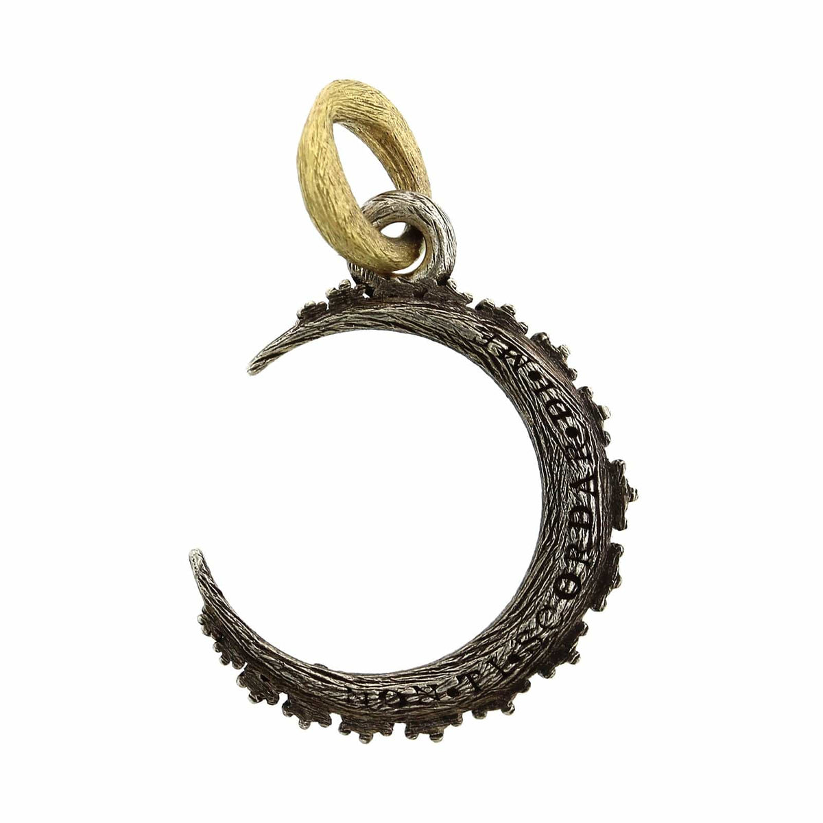 Sterling Silver Pave Diamond Crescent Moon Charm