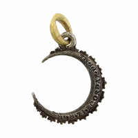 Sterling Silver Pave Diamond Crescent Moon Charm