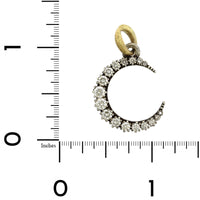 Sterling Silver Pave Diamond Crescent Moon Charm