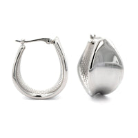 Sterling Silver Concave Graduated Hoop Earrings