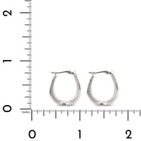Sterling Silver Concave Graduated Hoop Earrings
