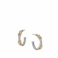 Petite Helena Hoop Earrings with 18K Yellow Gold and Diamonds