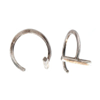 Sterling Silver Bar Hug Hoop Earrings