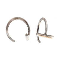 Sterling Silver Bar Hug Hoop Earrings