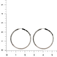 Sterling Silver Flat Hammered Hoop Earrings