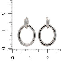 Sterling Silver Oval Tapered Hoop Earrings