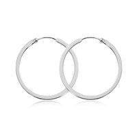 Sterling Silver Flat Hoop Earrings