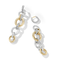 DY Mercer™ Linked Drop Earrings in Sterling Silver with 18K Yellow Gold and Pavé Diamonds
