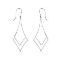 Sterling Silver Double Triangle Drop Earrings