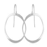 Sterling Silver Flat Domed Drop Earrings